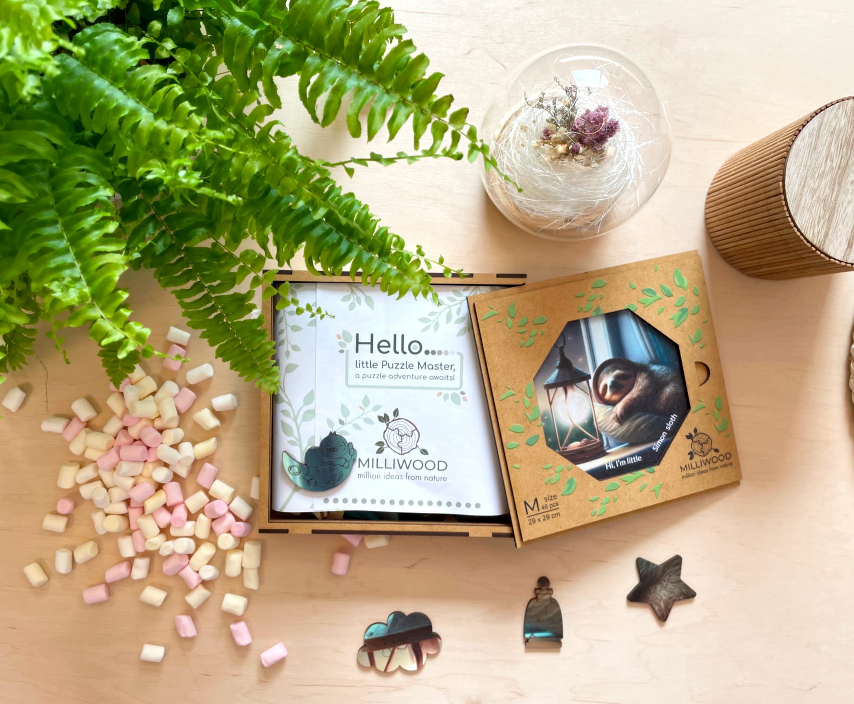 milliwood-hi-i-m-little-holzpuzzle-46-teile-simon-faultier image 6