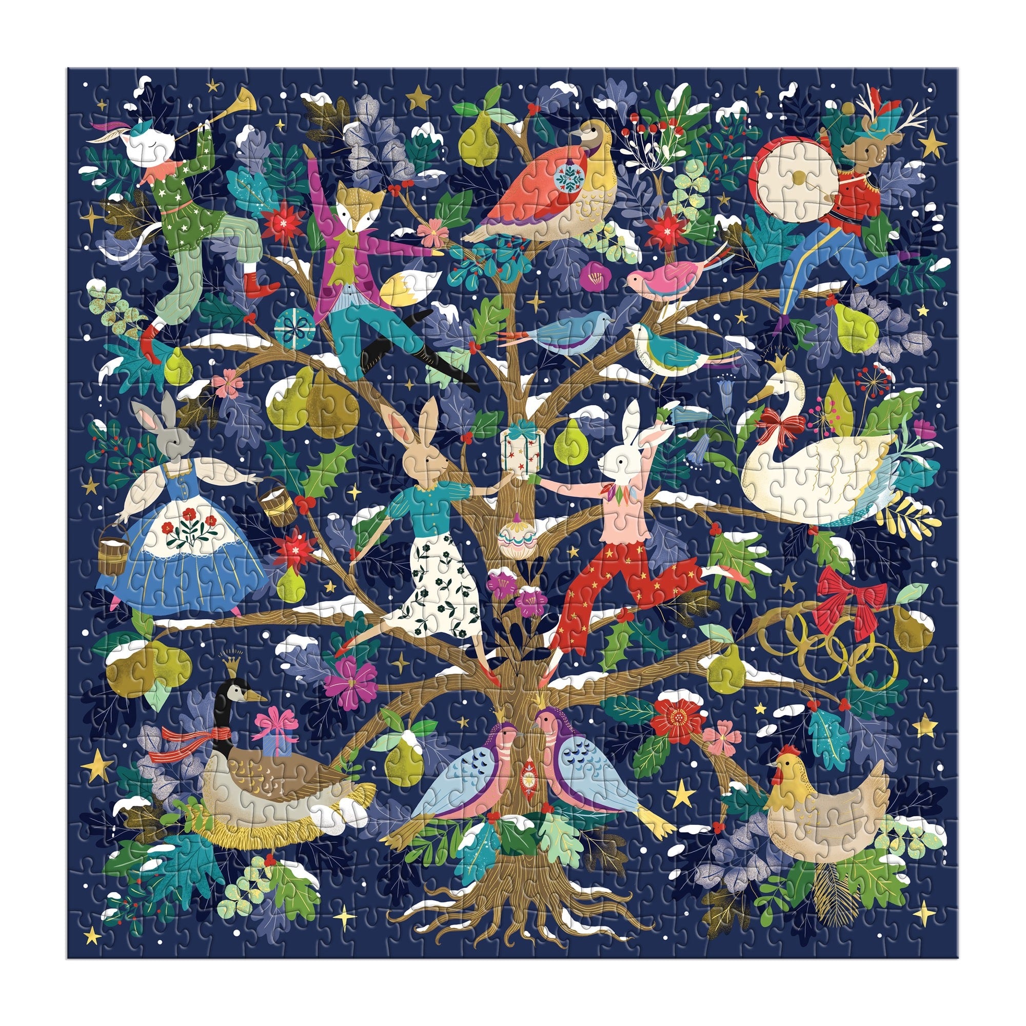 galison-12-days-of-joy-foil-puzzle-500-teile-weihnacht image 3