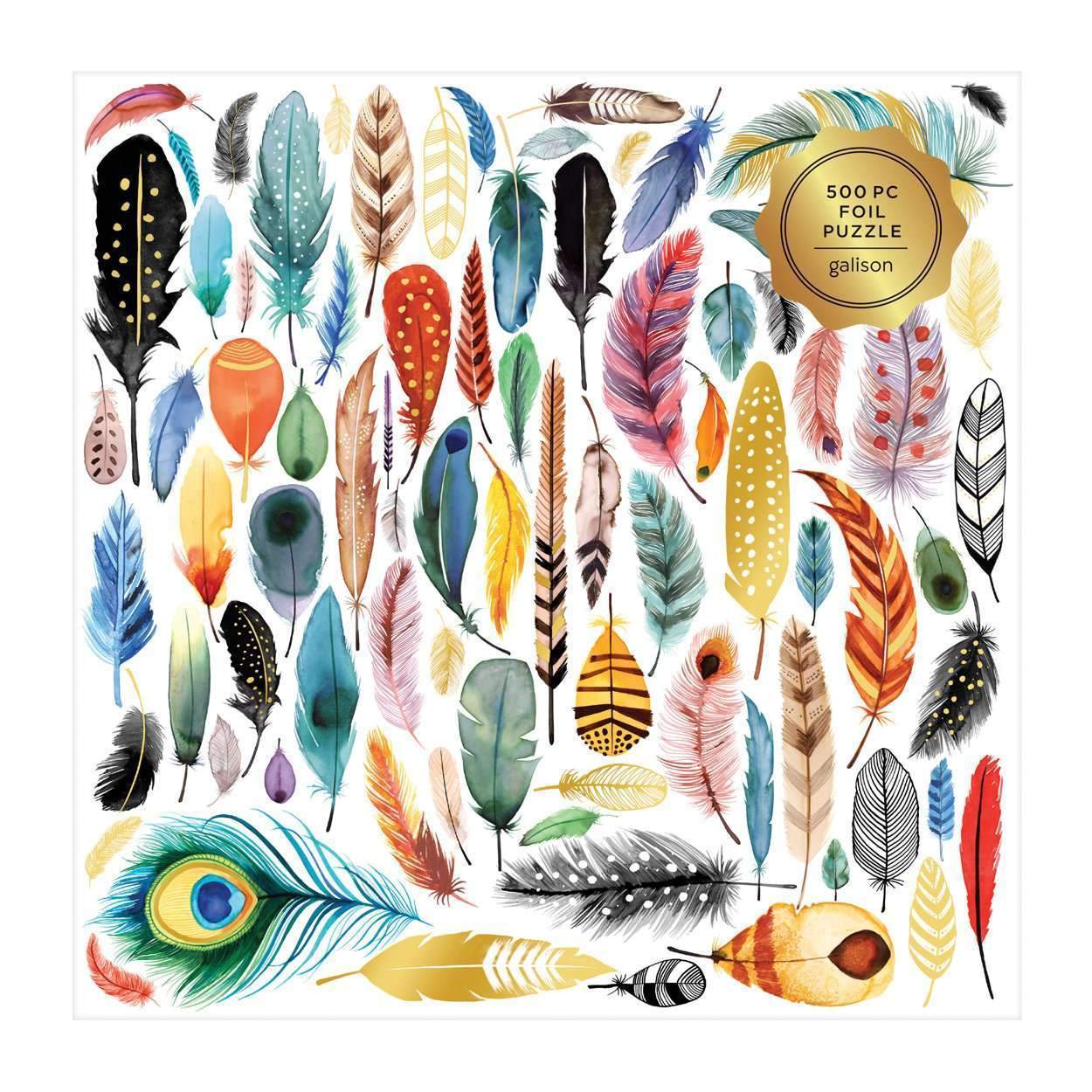 galison-arrows-feathers-500-teile-puzzle-mit-goldfolie image 2
