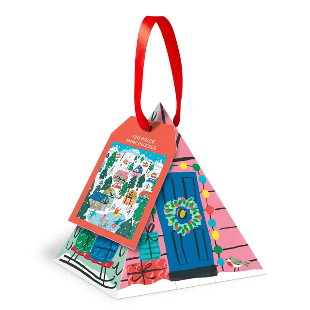 galison-alpine-cottage-130-teile-puzzle-ornament-weihnachten image 1