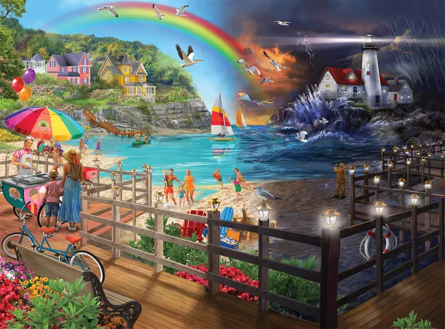 buffalo-games-night-day-shore-walk-1000-teile-puzzle-strand image 1