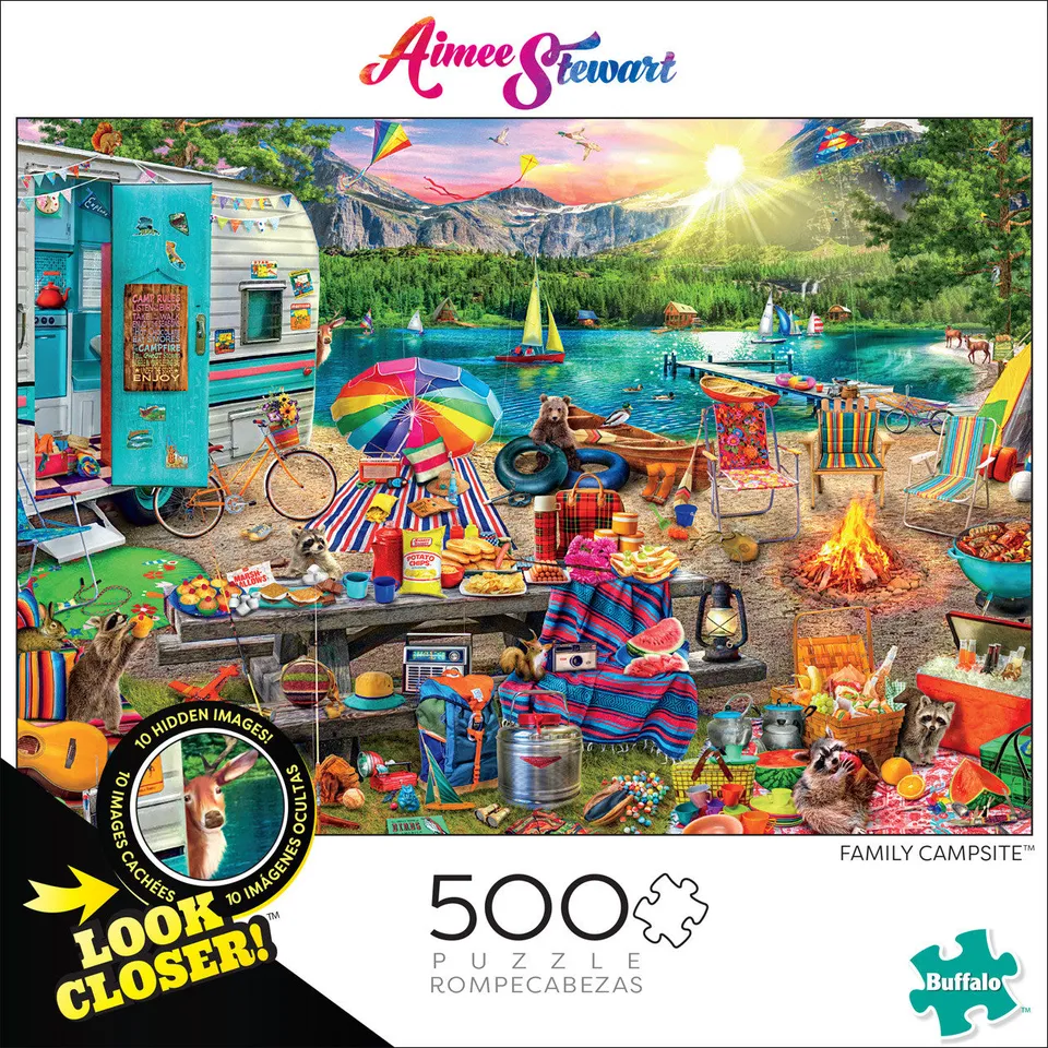 buffalo-games-look-closer-family-campsite-puzzle-500-teile image 1