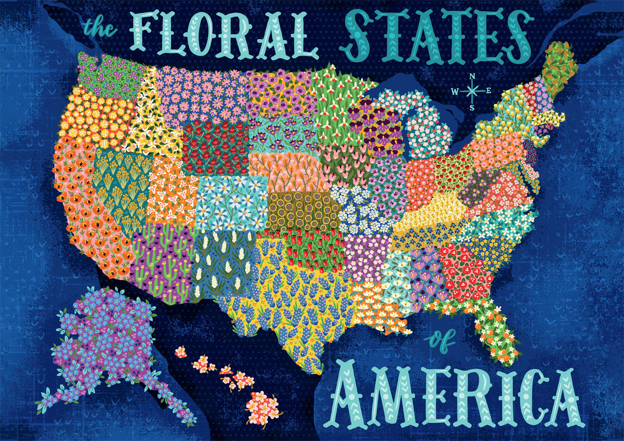 buffalo-games-floral-states-of-america-300-teile-puzzle-usa-blumen image 1