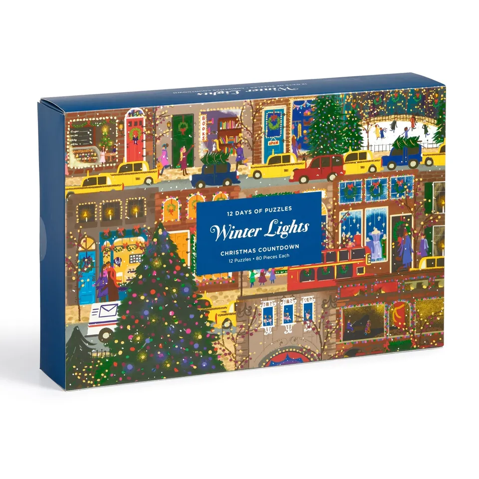galison-winter-lights-puzzle-adventskalender-12x-80-teile image 1