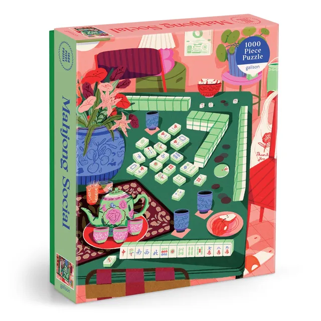 galison-mahjong-social-1000-teile-puzzle-bunt-51x69 image 1