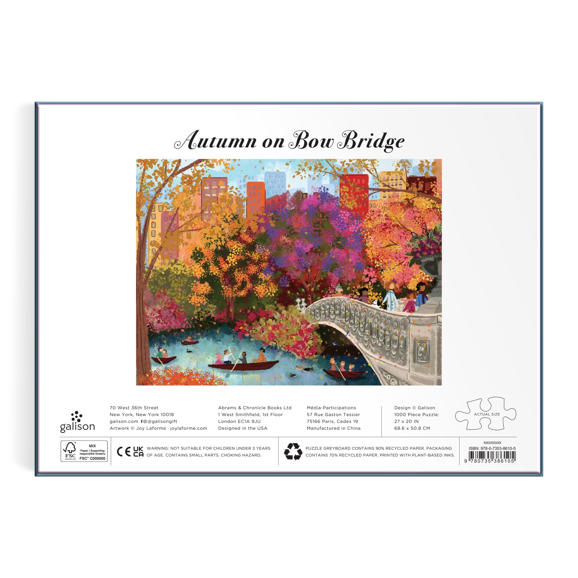 galison-joy-laforme-autumn-on-bow-bridge-puzzle-1000-teile image 6