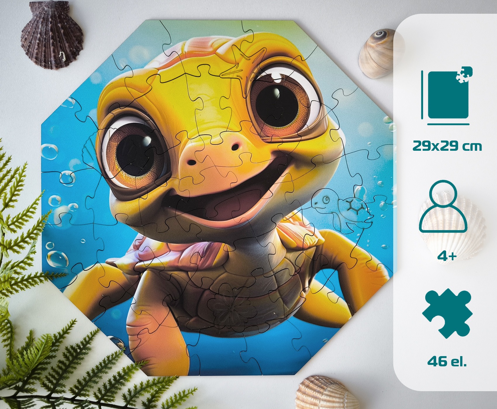 milliwood-hi-i-m-little-theo-turtle-holzpuzzle-46-teile-kinder image 3