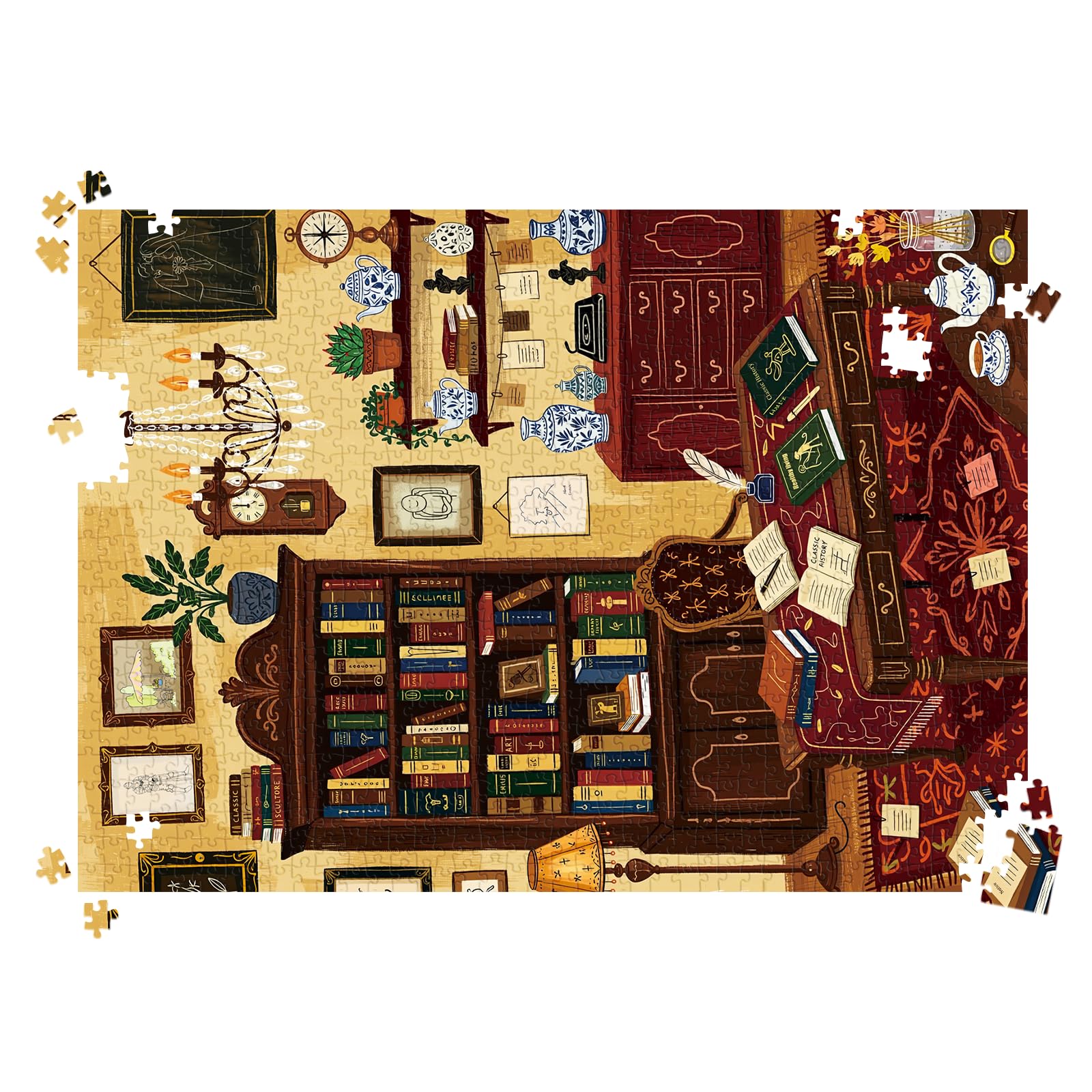 huadada-1000-teile-puzzle-buchzimmer-bibliothek-70x50-cm image 7