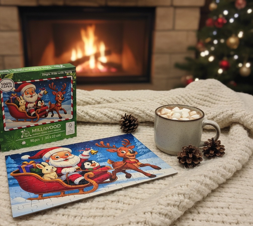 milliwood-christmas-jingle-ride-with-santa-puzzle-90-teile-weihnachten image 2