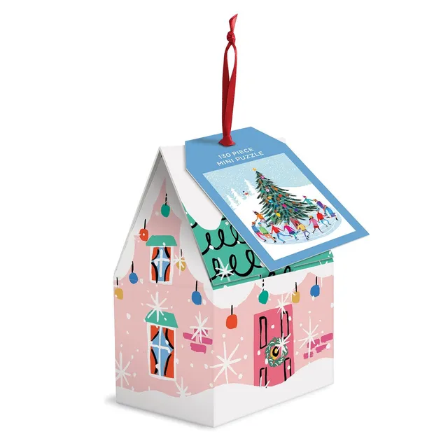 galison-tree-skaters-puzzle-ornament-130-teile-weihnachten image 1