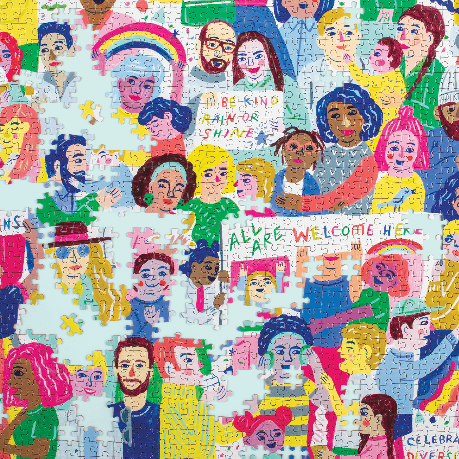 galison-all-are-welcome-here-1000-teile-puzzle-familie-68x51cm image 2