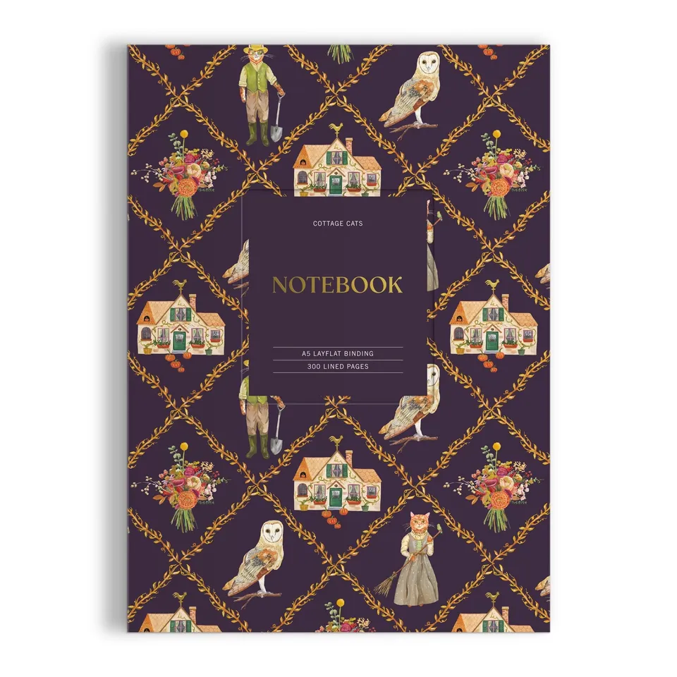 galison-cottage-cats-notizbuch-a5-katzen-liniert image 1