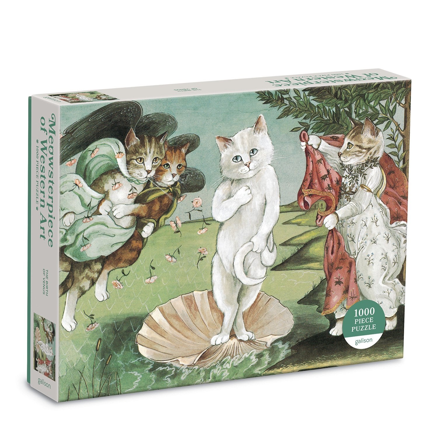 galison-birth-of-venus-meowsterpiece-puzzle-1000-teile-katzen image 1