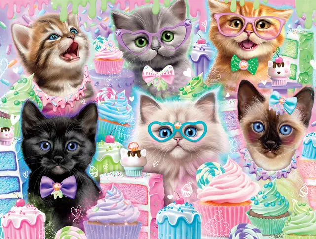 buffalo-games-cats-cupcake-kittens-puzzle-750-teile-pastell image 1