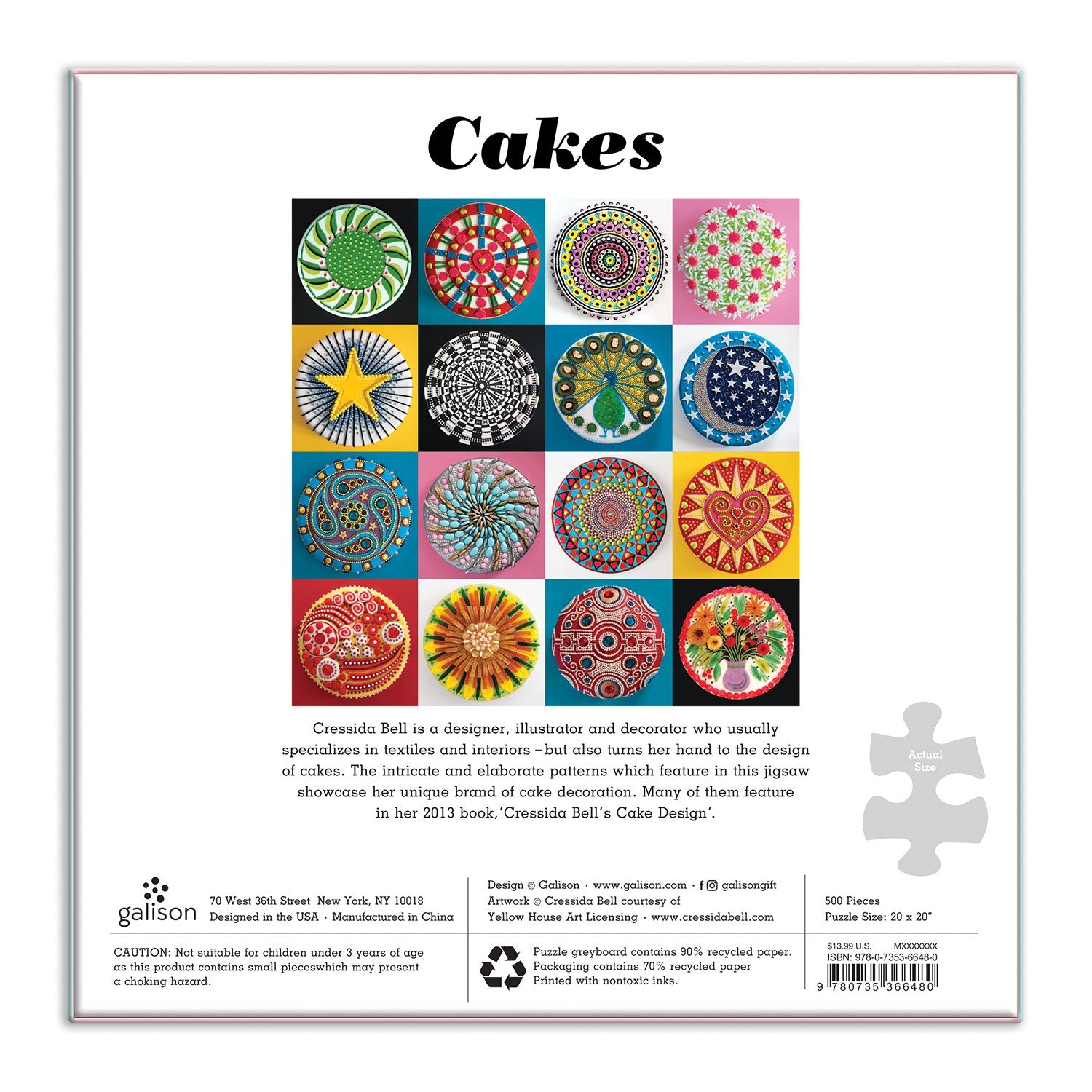 galison-cakes-500-teile-puzzle-kuchen-mit-goldfolie image 5