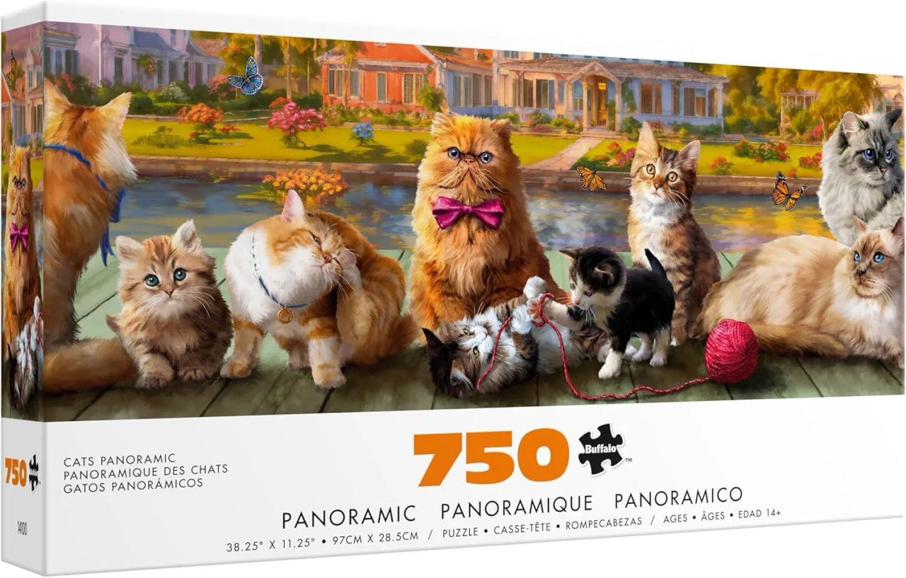 buffalo-games-cats-panoramic-750-teile-puzzle-katzen image 1