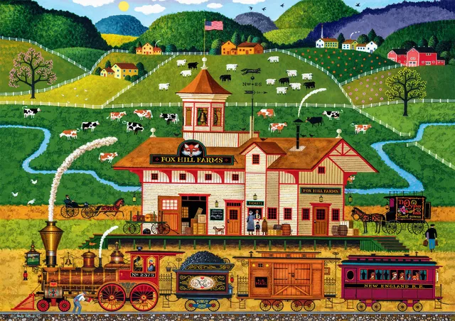 buffalo-games-fox-hill-farms-300-teile-puzzle-bahnhof image 1