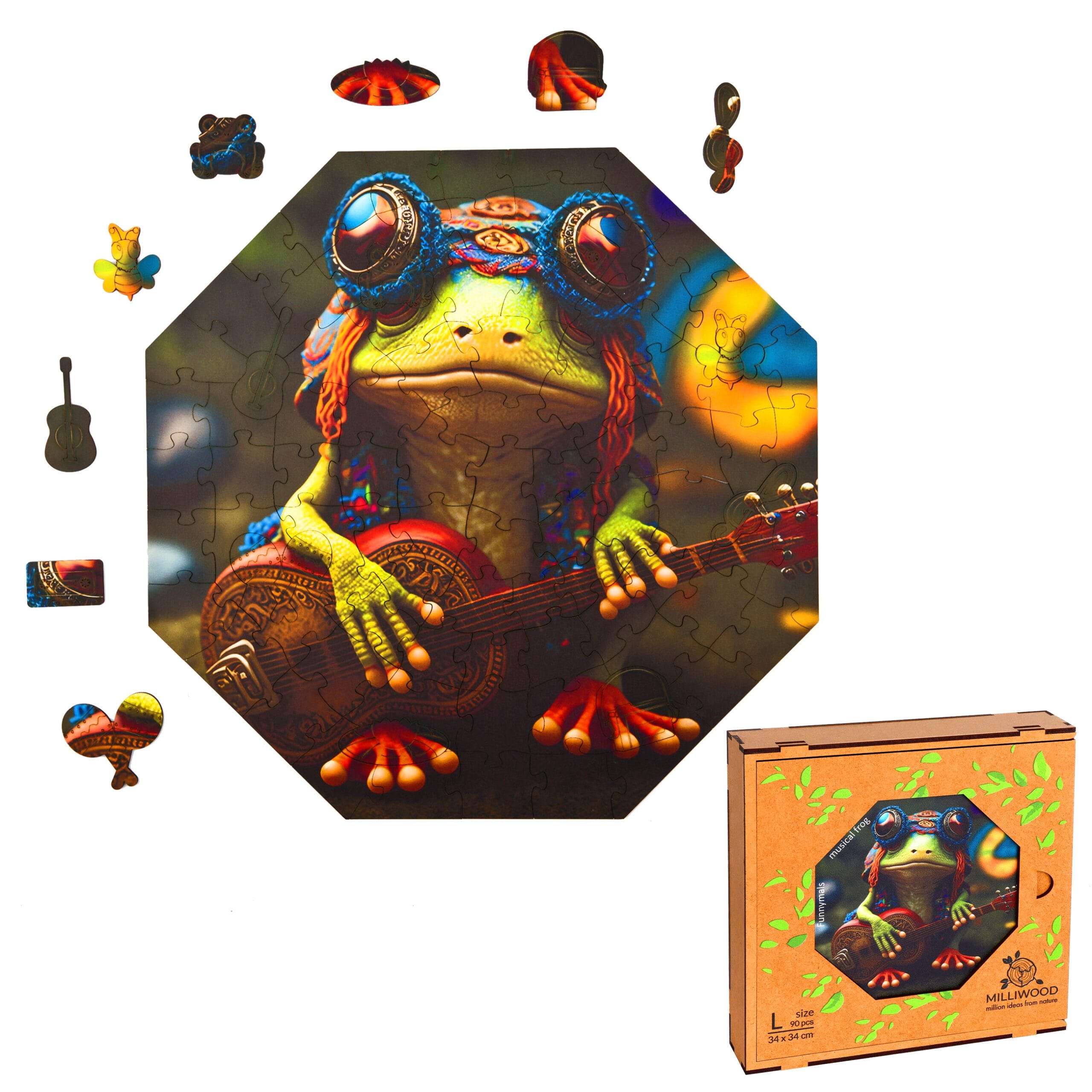 milliwood-funnymals-musical-frog-holzpuzzle-90-teile-in-box image 5