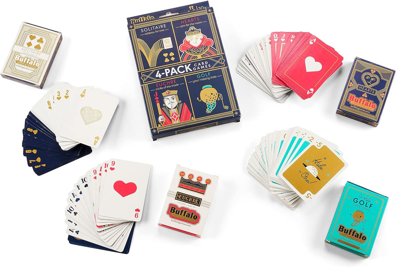 buffalo-games-4er-kartenspiel-set-euchre-hearts-solitaire-golf image 5