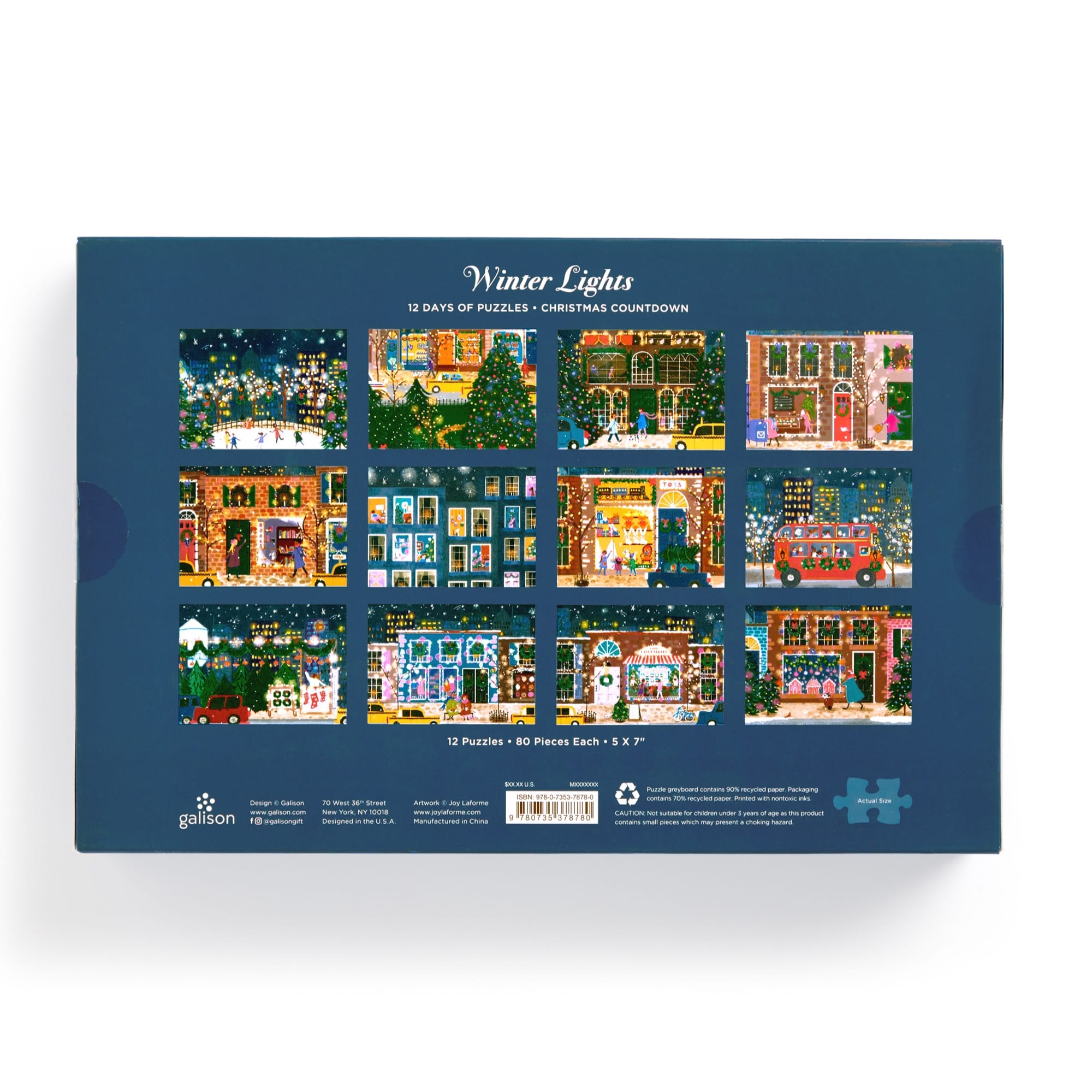 galison-winter-lights-puzzle-adventskalender-12x-80-teile image 3