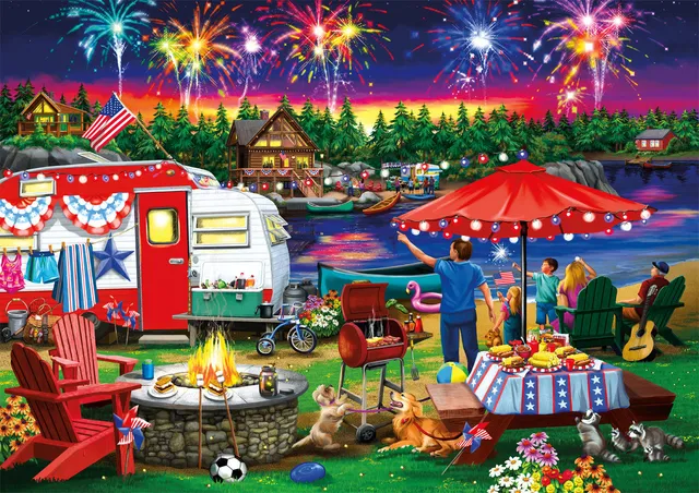buffalo-games-old-glory-fourth-by-the-lake-500-teile-puzzle image 1