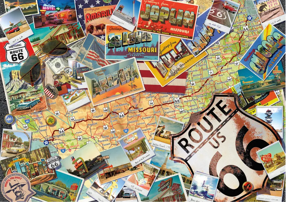 buffalo-games-route-66-map-puzzle-300-teile-large-karte image 1