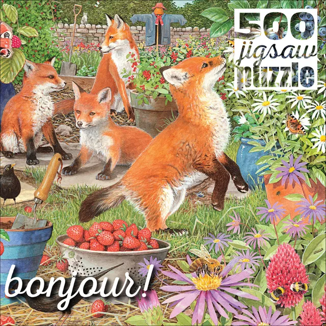 buffalo-games-bonjour-f-chse-puzzle-500-teile-garten image 1