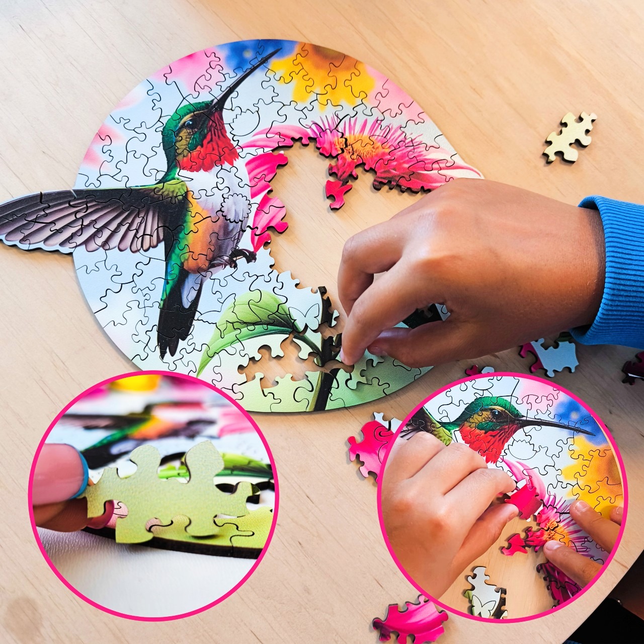 milliwood-celebrating-koliber-holzpuzzle-100-teile-kolibri image 5