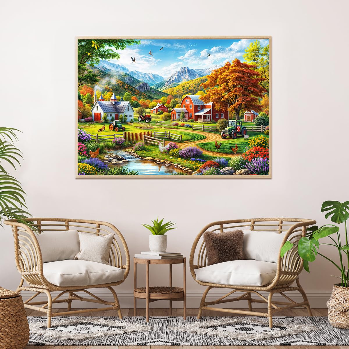 huadada-pastorale-landschaft-1000-teile-puzzle-70x50-mit-poster image 4