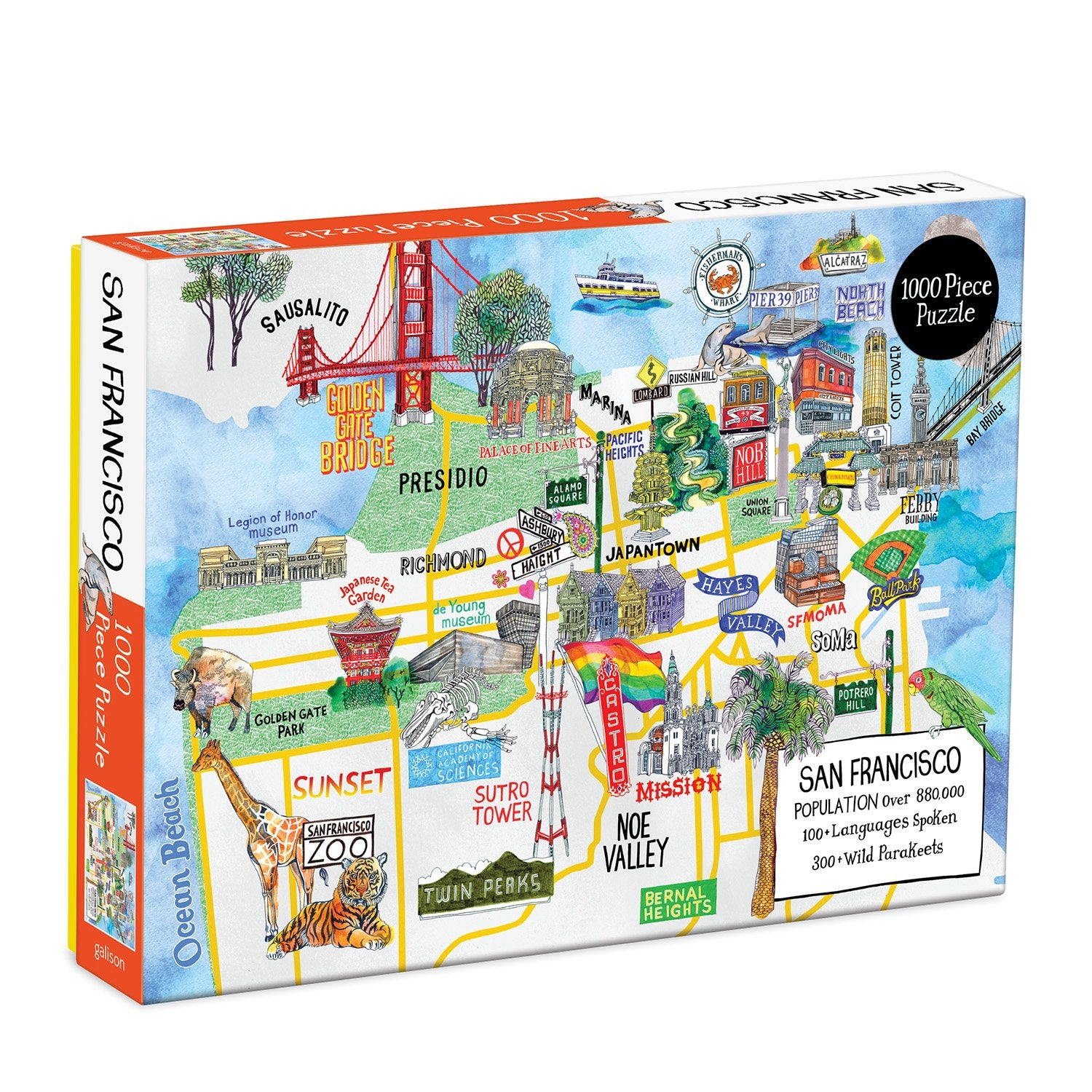 galison-san-francisco-1000-teile-puzzle-stadtplan-karte image 1