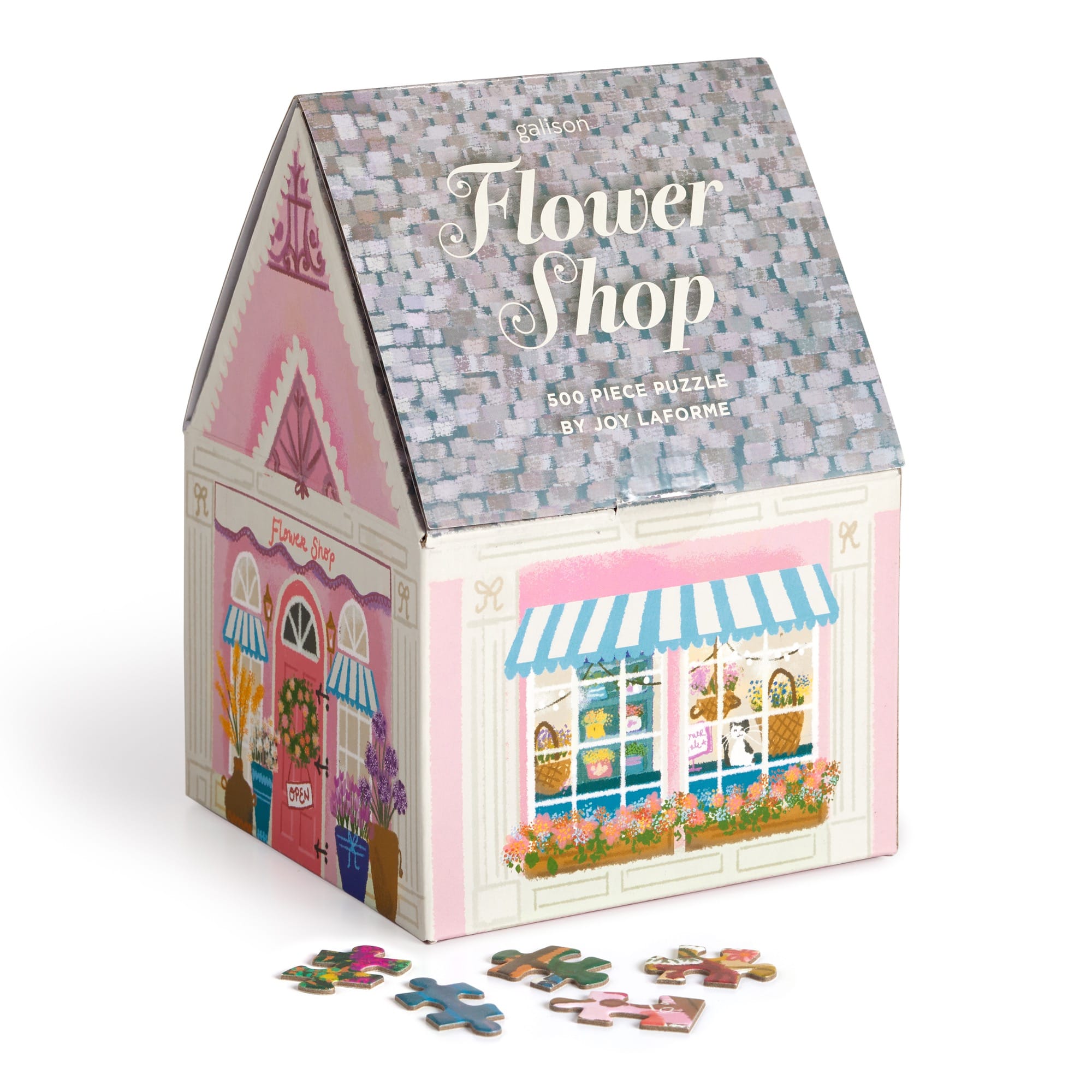 galison-joy-laforme-flower-shop-puzzle-500-teile-haus-box image 1