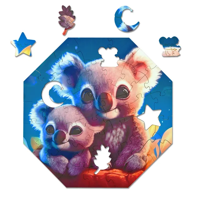 milliwood-hi-i-m-little-holzpuzzle-kylo-koala-mit-mama-kinder image 1