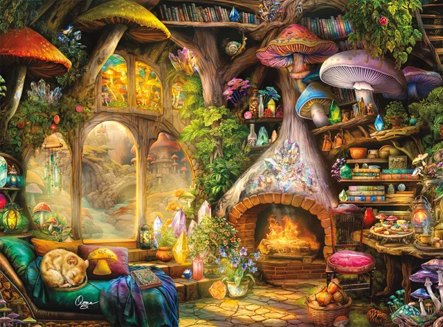 buffalo-games-merry-mushroom-cottage-puzzle-1000-teile-stewart image 1