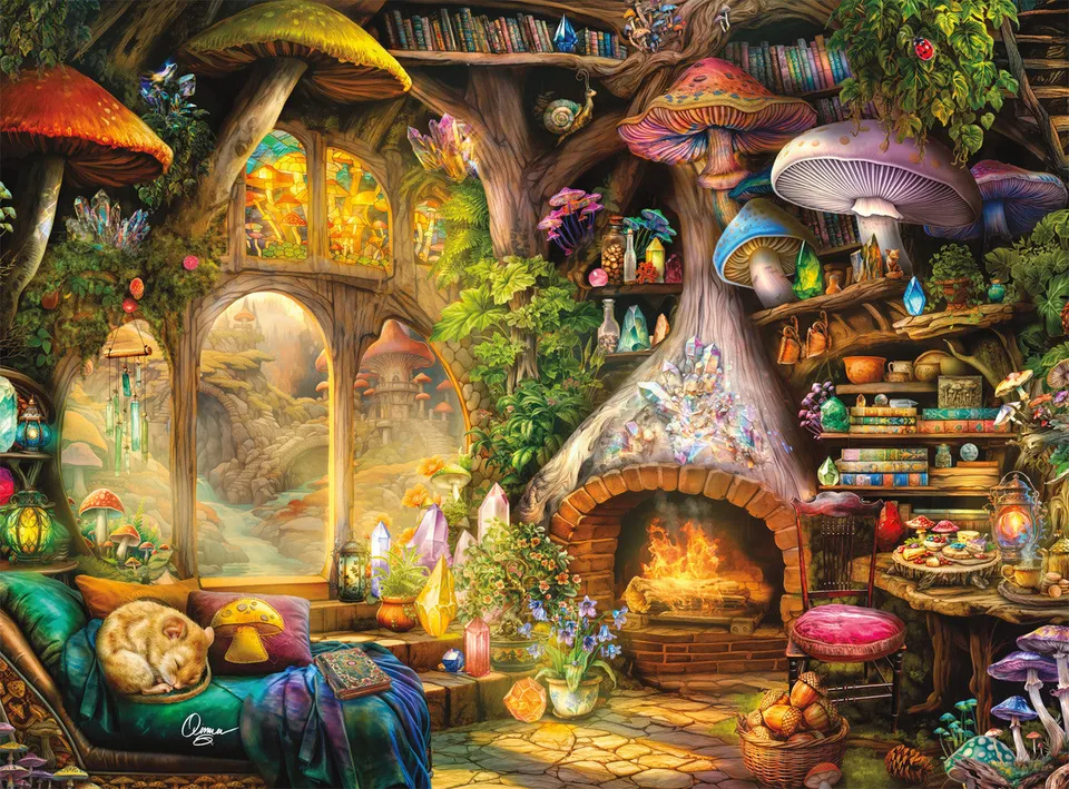 buffalo-games-merry-mushroom-cottage-puzzle-1000-teile-stewart image 1