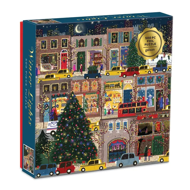 galison-winter-lights-500-teile-puzzle-foil-weihnachten image 1