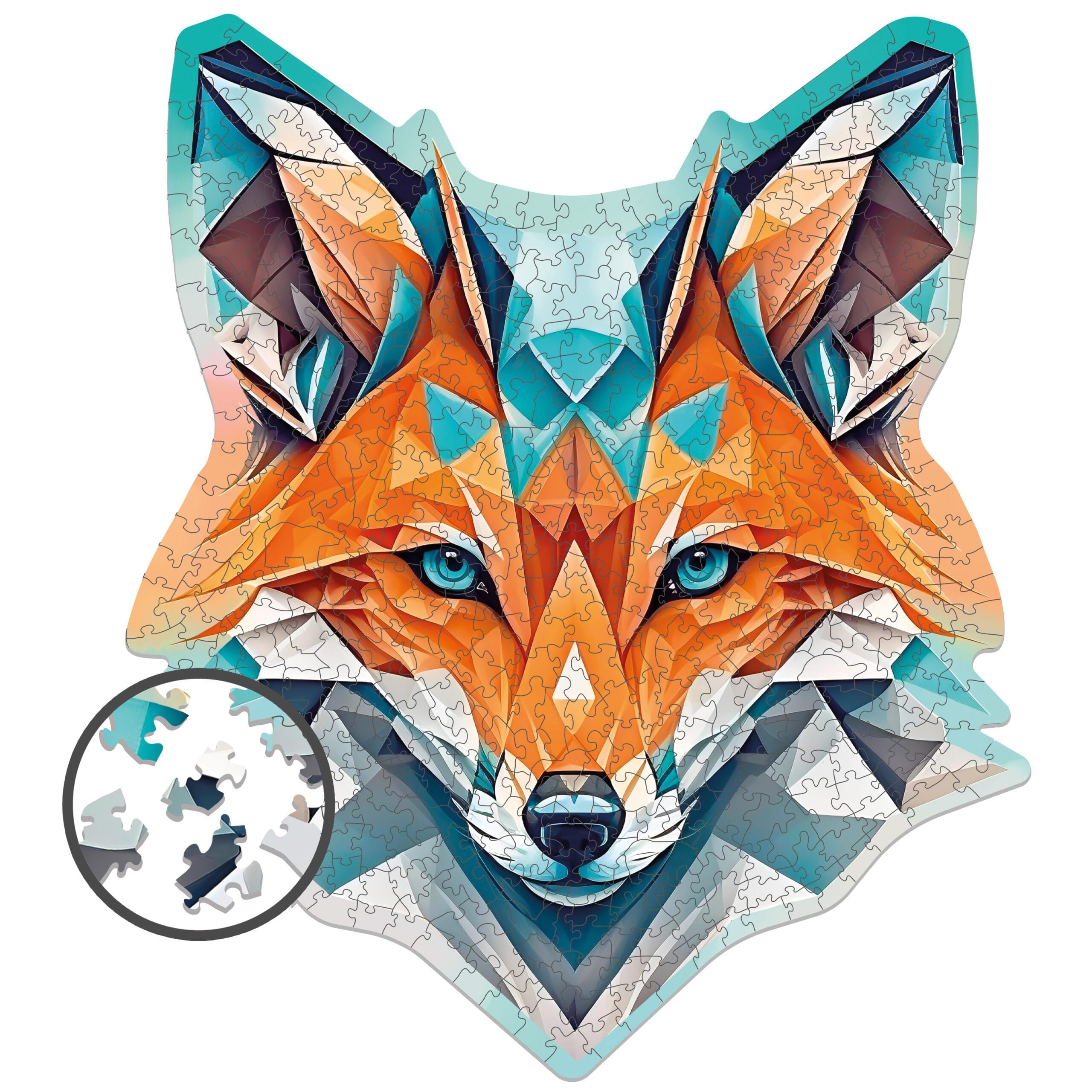 milliwood-alternative-geometry-fuchs-holzpuzzle-500-teile-mit-tierfiguren image 1