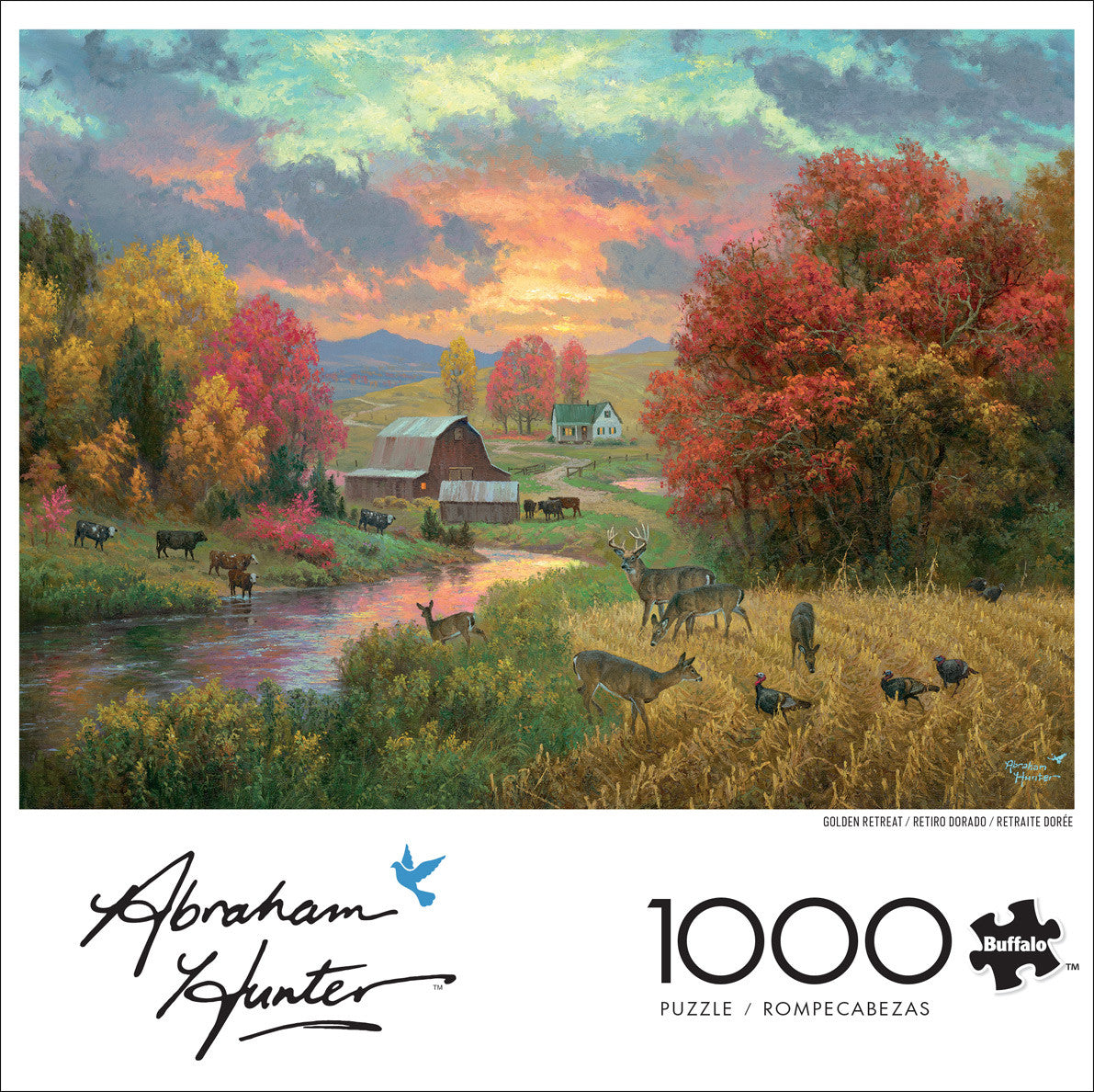 buffalo-games-abraham-hunter-golden-retreat-1000-teile-puzzle-hirsch image 1