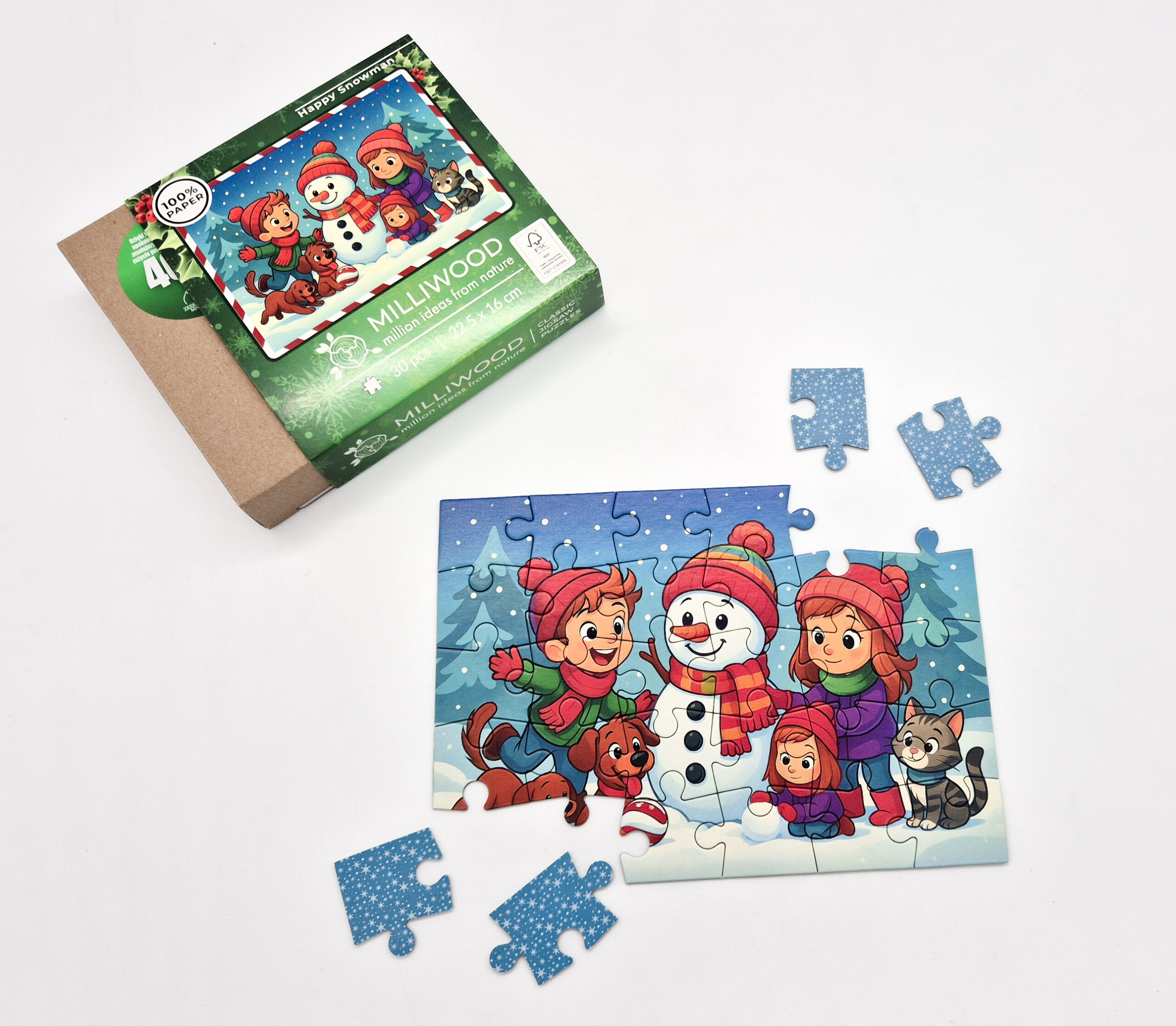 milliwood-happy-snowman-puzzle-30-teile-weihnachten-fsc image 7