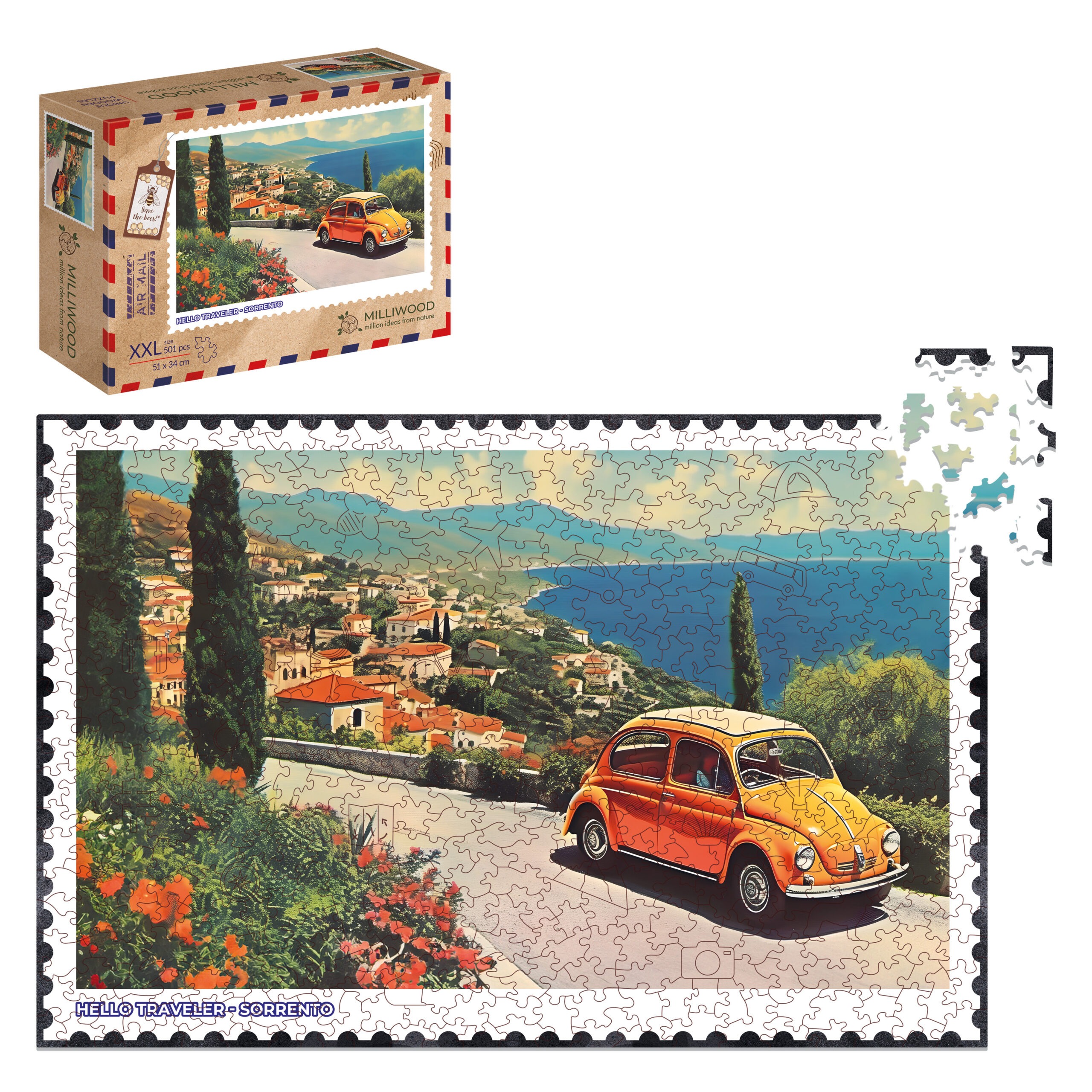 milliwood-hello-traveler-sorrento-holzpuzzle-500-teile-italien-2 image 3
