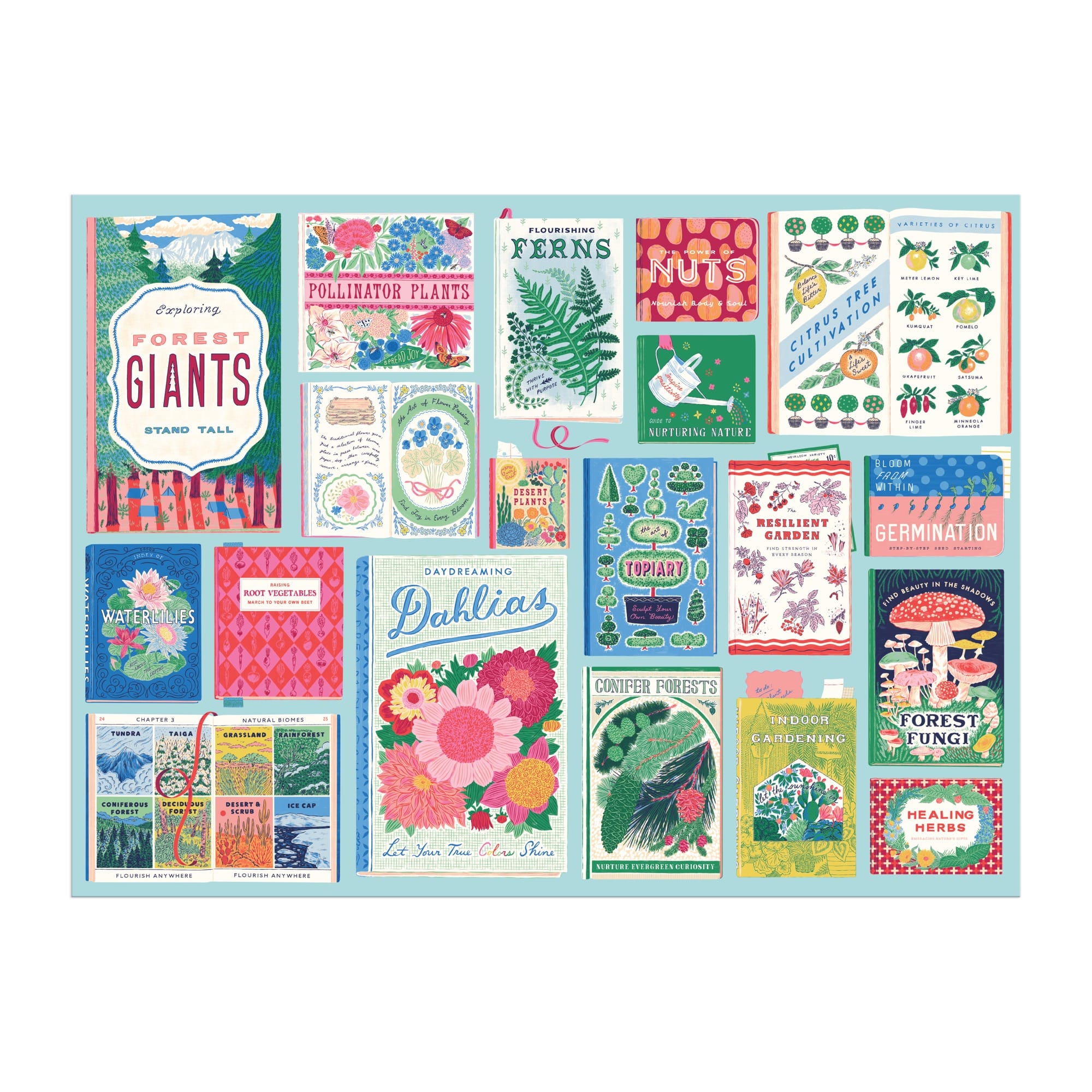 galison-ever-upward-botanist-bookshelf-puzzle-1000-teile-blumen image 5