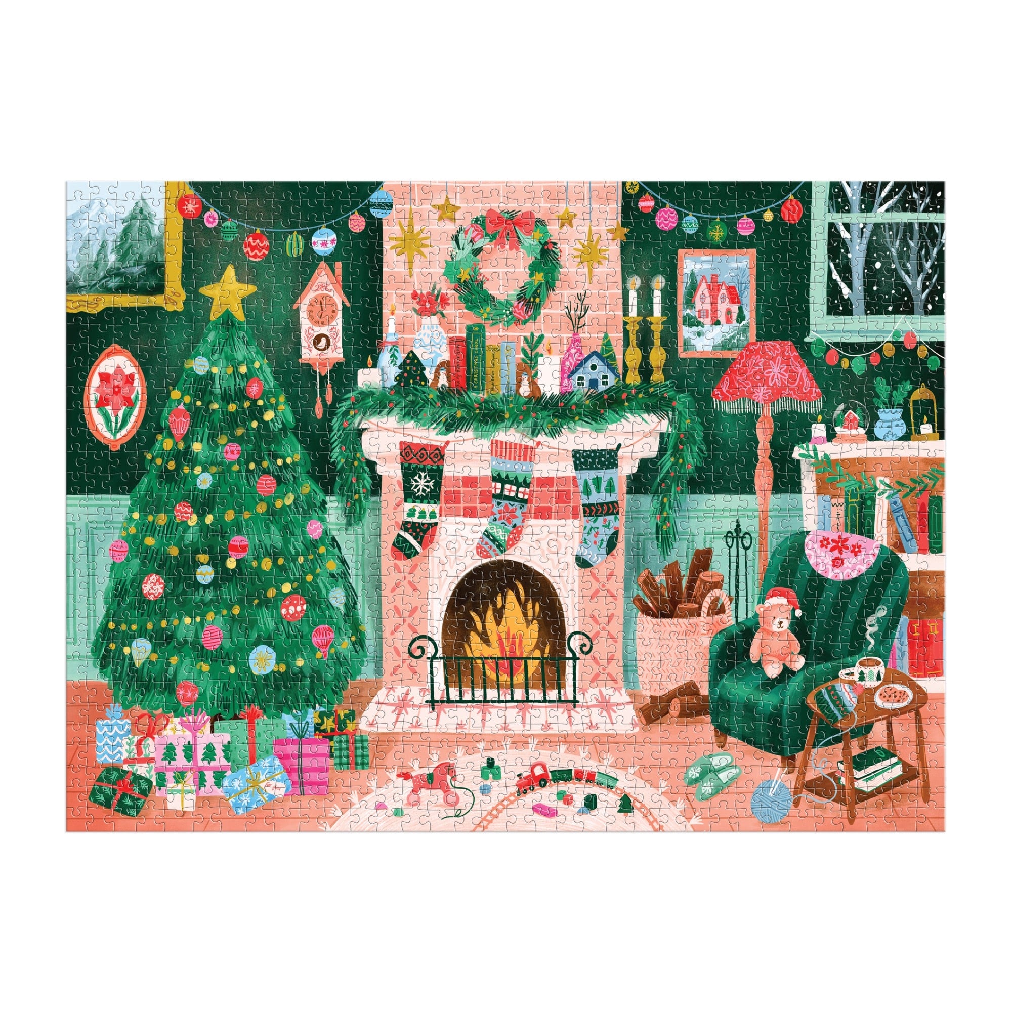 galison-cozy-by-the-fireplace-puzzle-1000-teile-weihnachten image 3