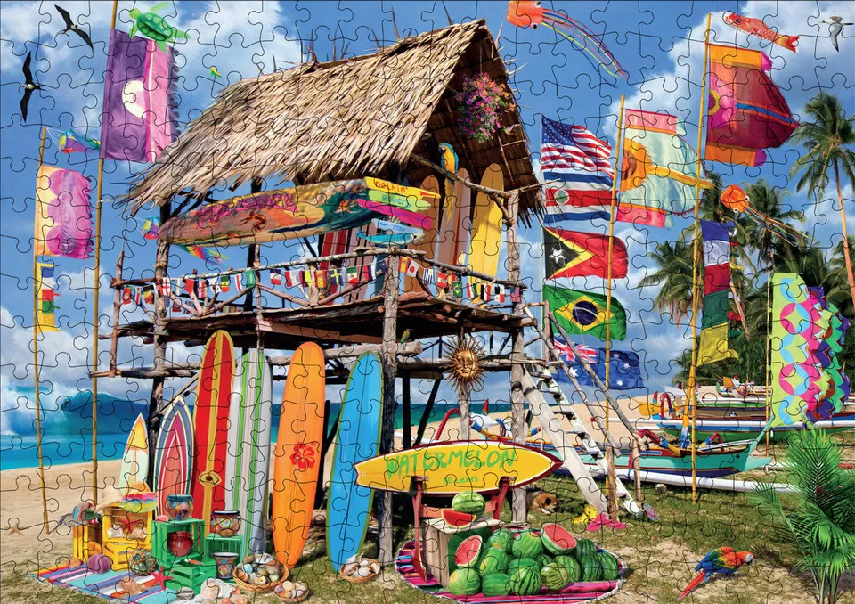 buffalo-games-watermelon-surf-shack-300-large-piece-puzzle-strand image 1