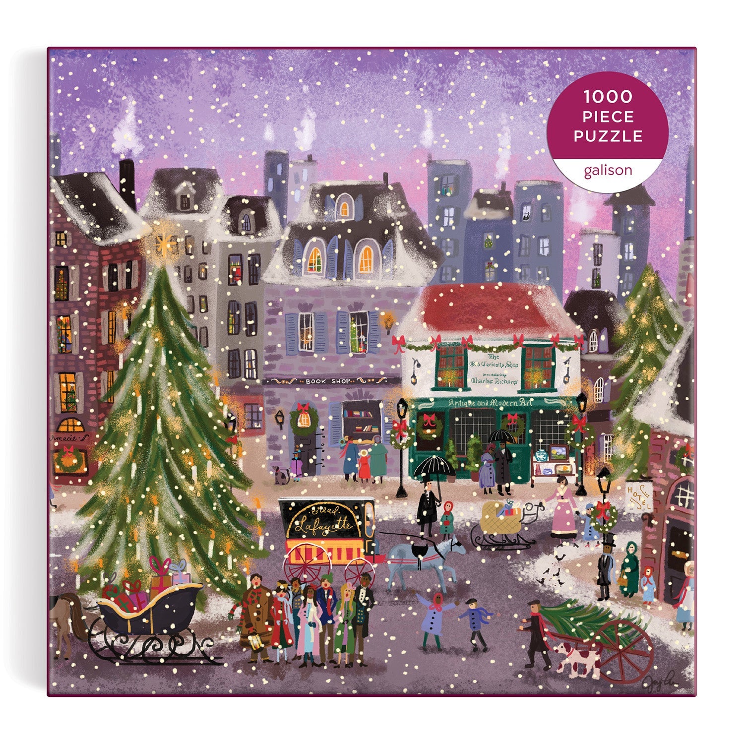 galison-jigsaw-puzzles-joy-laforme-christmas-square-puzzle-1000-teile image 2