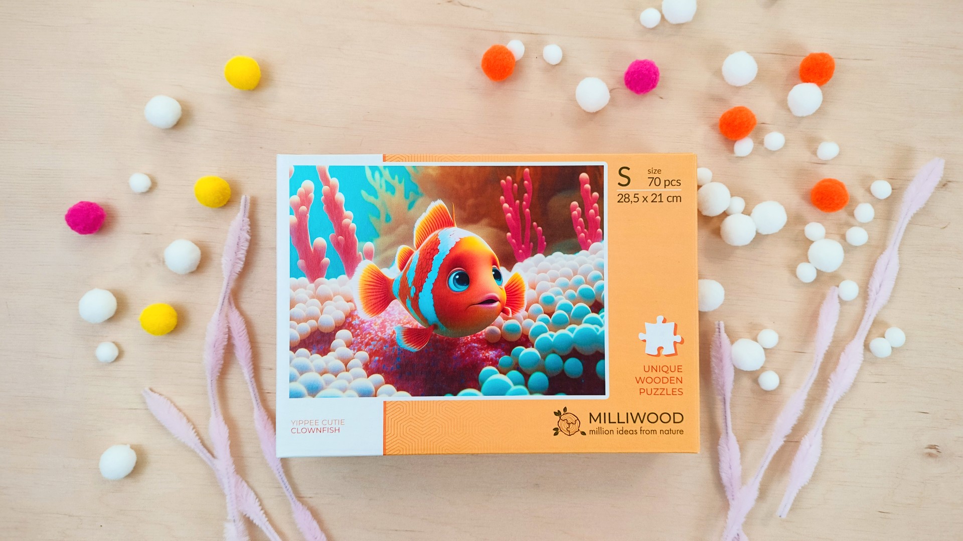milliwood-yippie-cutie-clownfisch-holzpuzzle-70-teile image 3