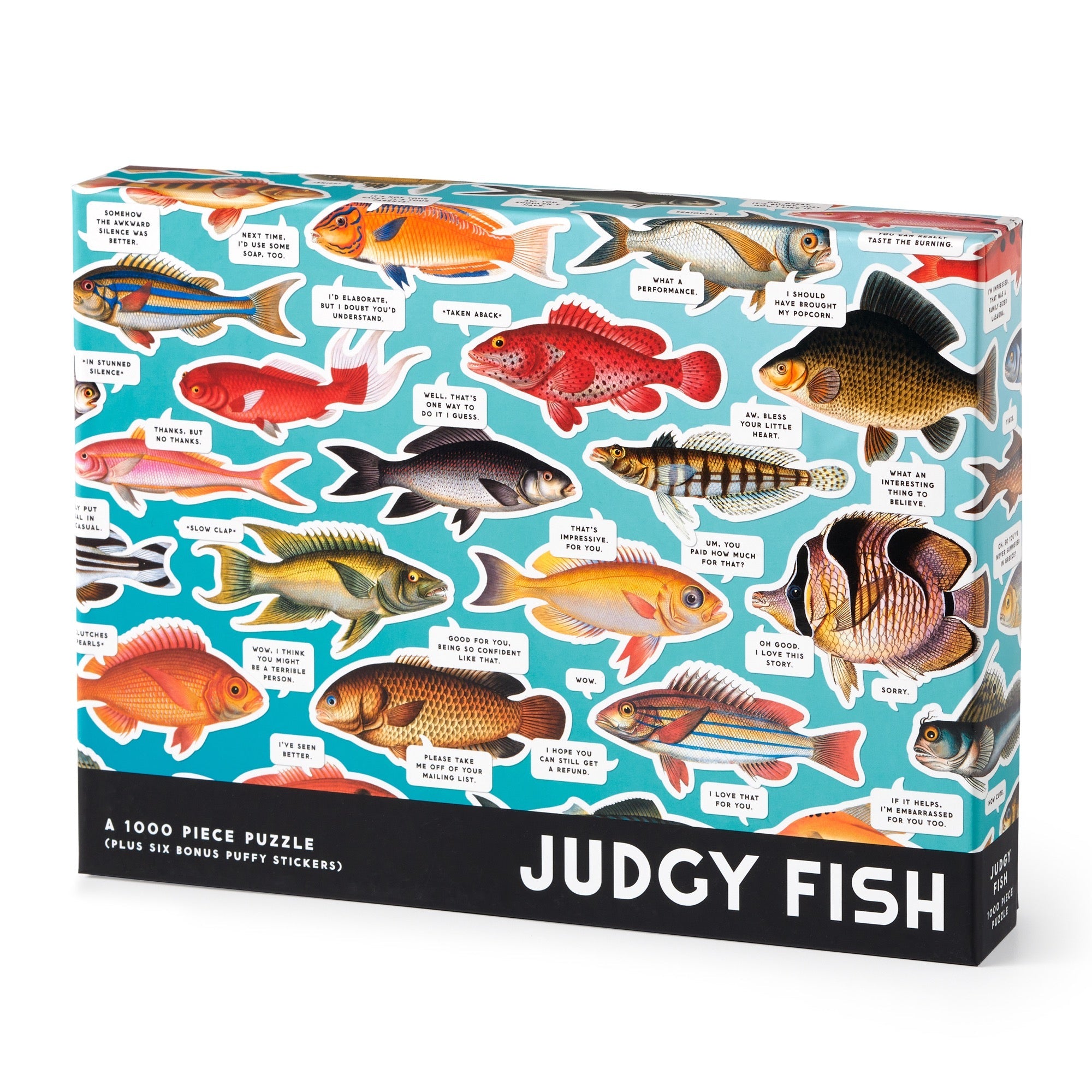 galison-judgy-fish-1000-teile-puzzle-fische-mit-stickern image 1