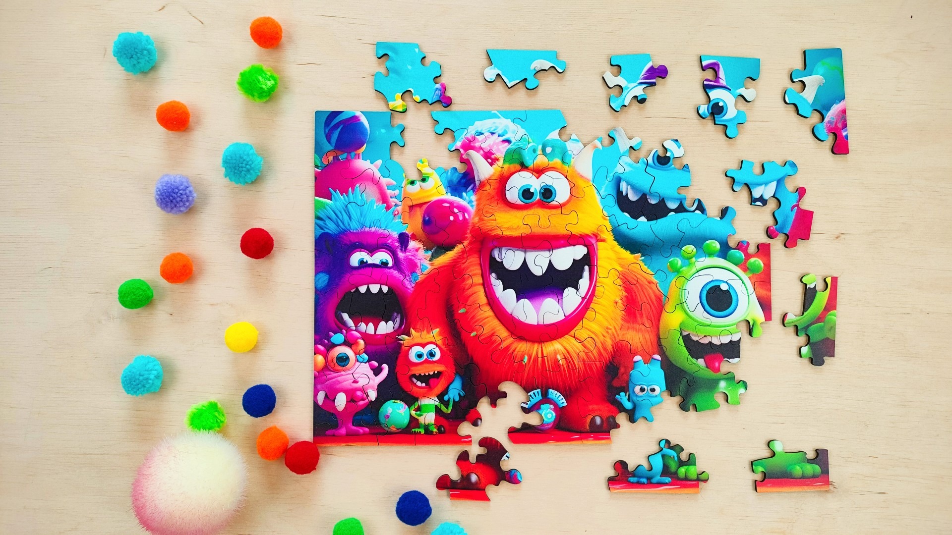 milliwood-dream-team-shaggy-monsters-holzpuzzle-50-teile-kinder image 3