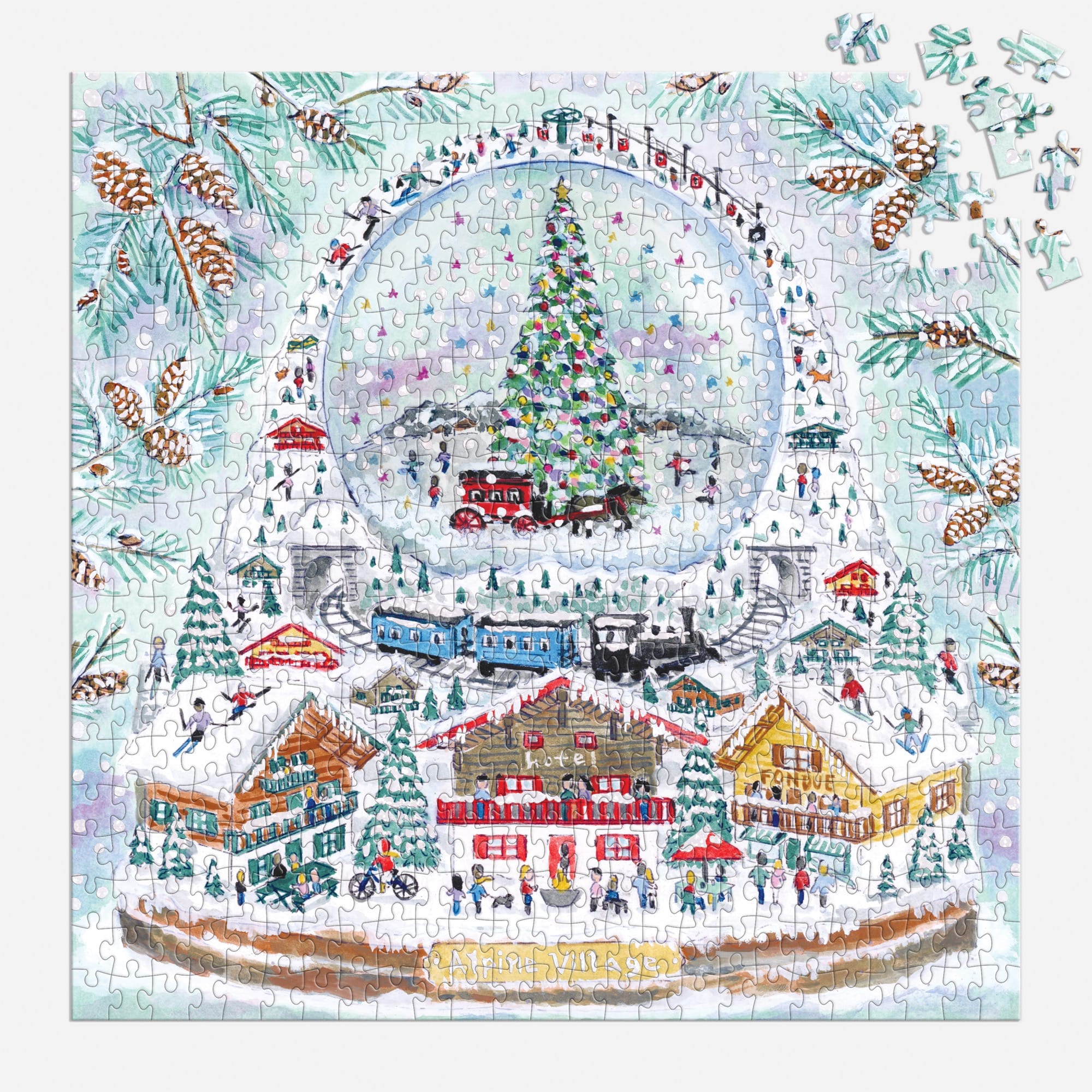 galison-alpine-village-snowglobe-puzzle-500-teile-foil image 4