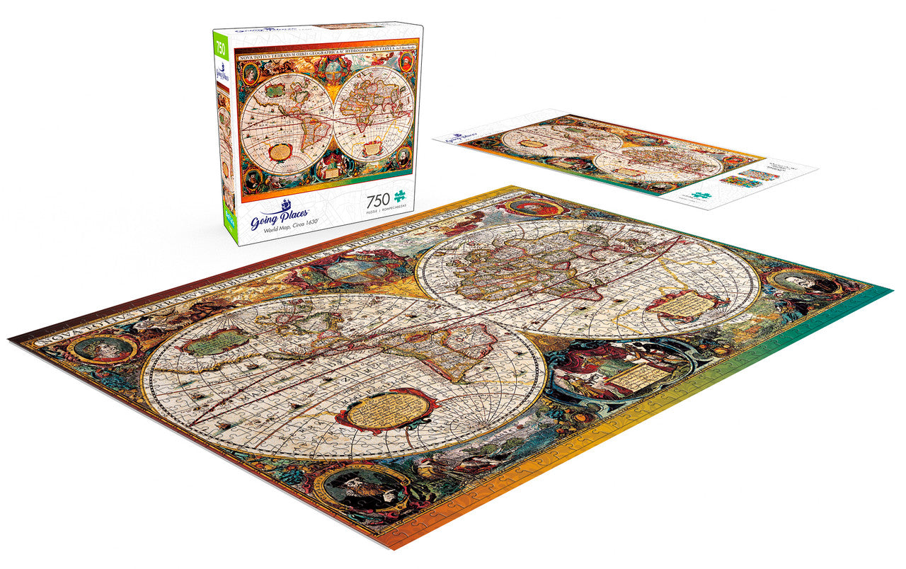 buffalo-games-going-places-world-map-circa-1630-puzzle-750-teile-antikkarte image 3