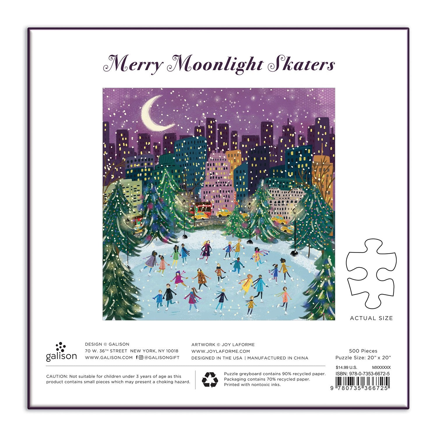 galison-merry-moonlight-skaters-puzzle-500-teile-folie image 4