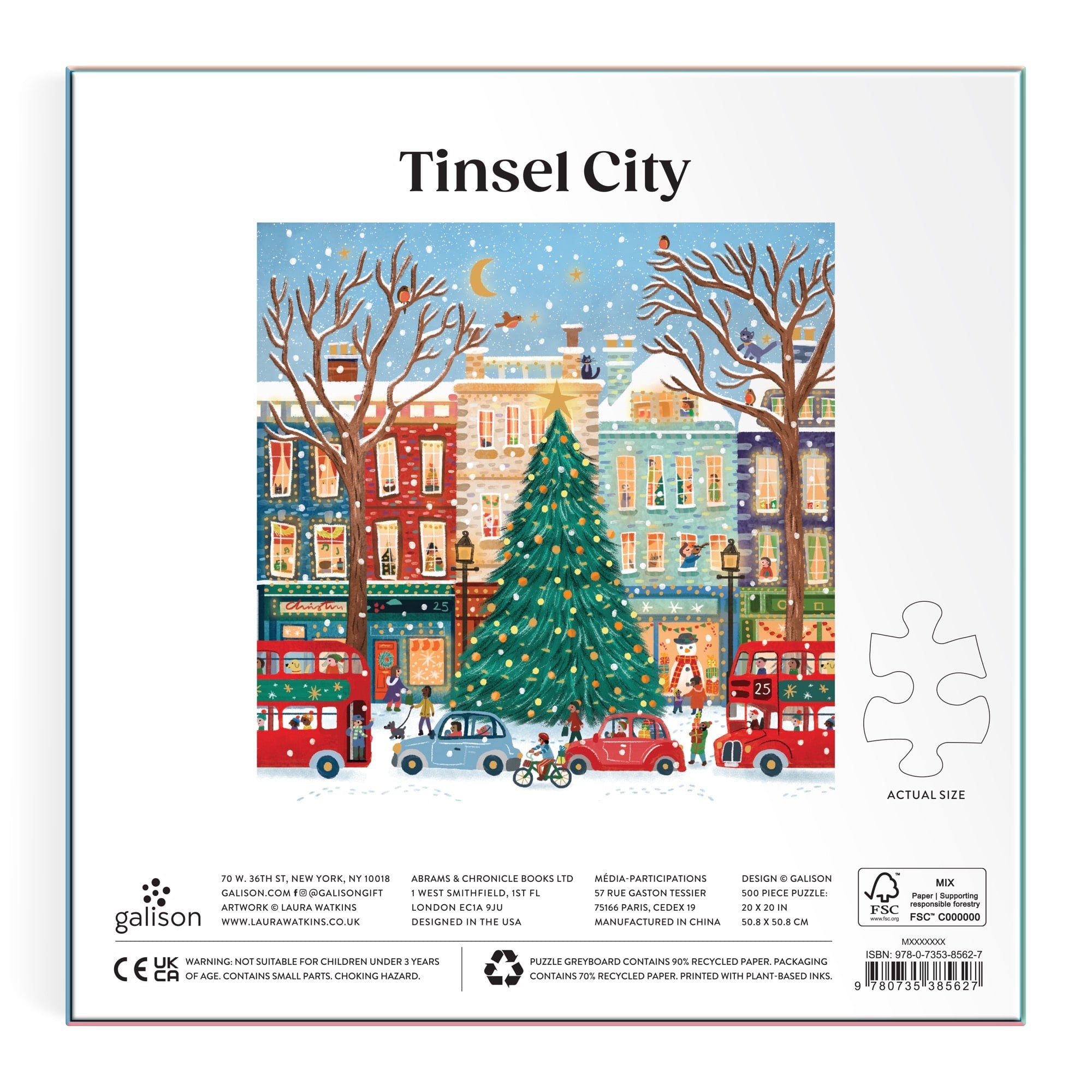 galison-tinsel-city-puzzle-500-teile-folie-weihnachten image 5